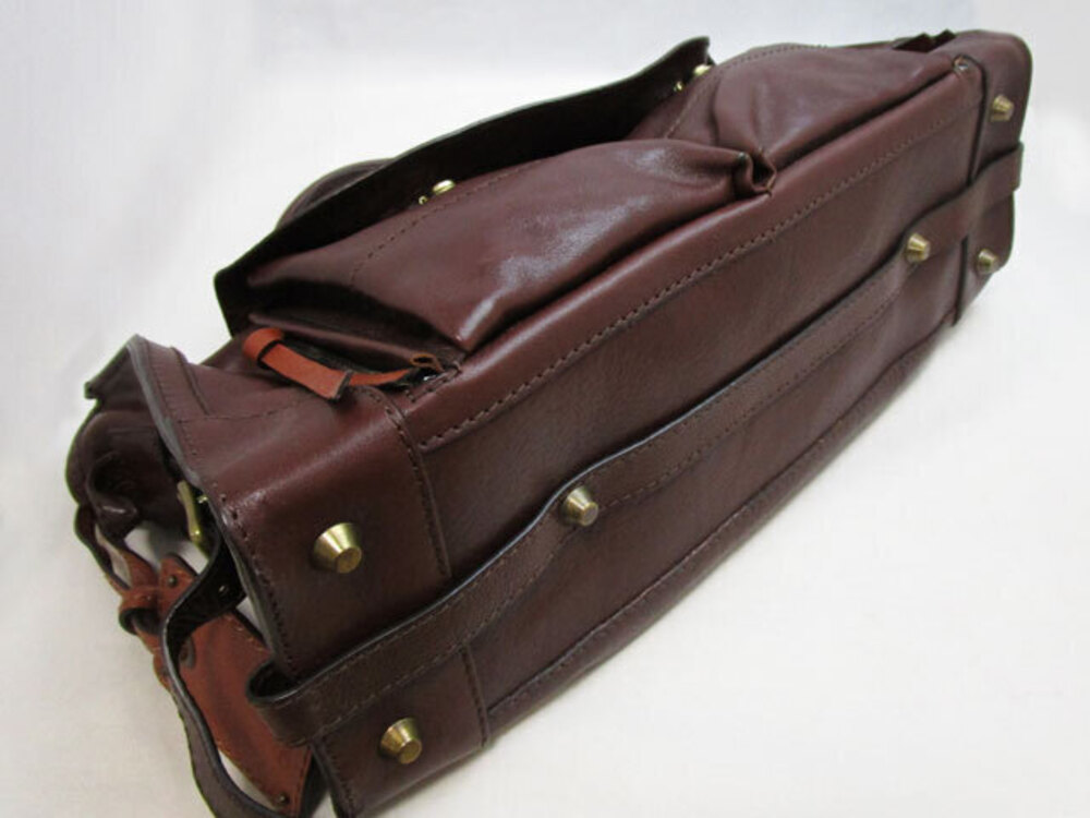 Chloe Tracy Leather Bag Double Top Handles Flap Pocket Brass Red - Picture 3 of 5